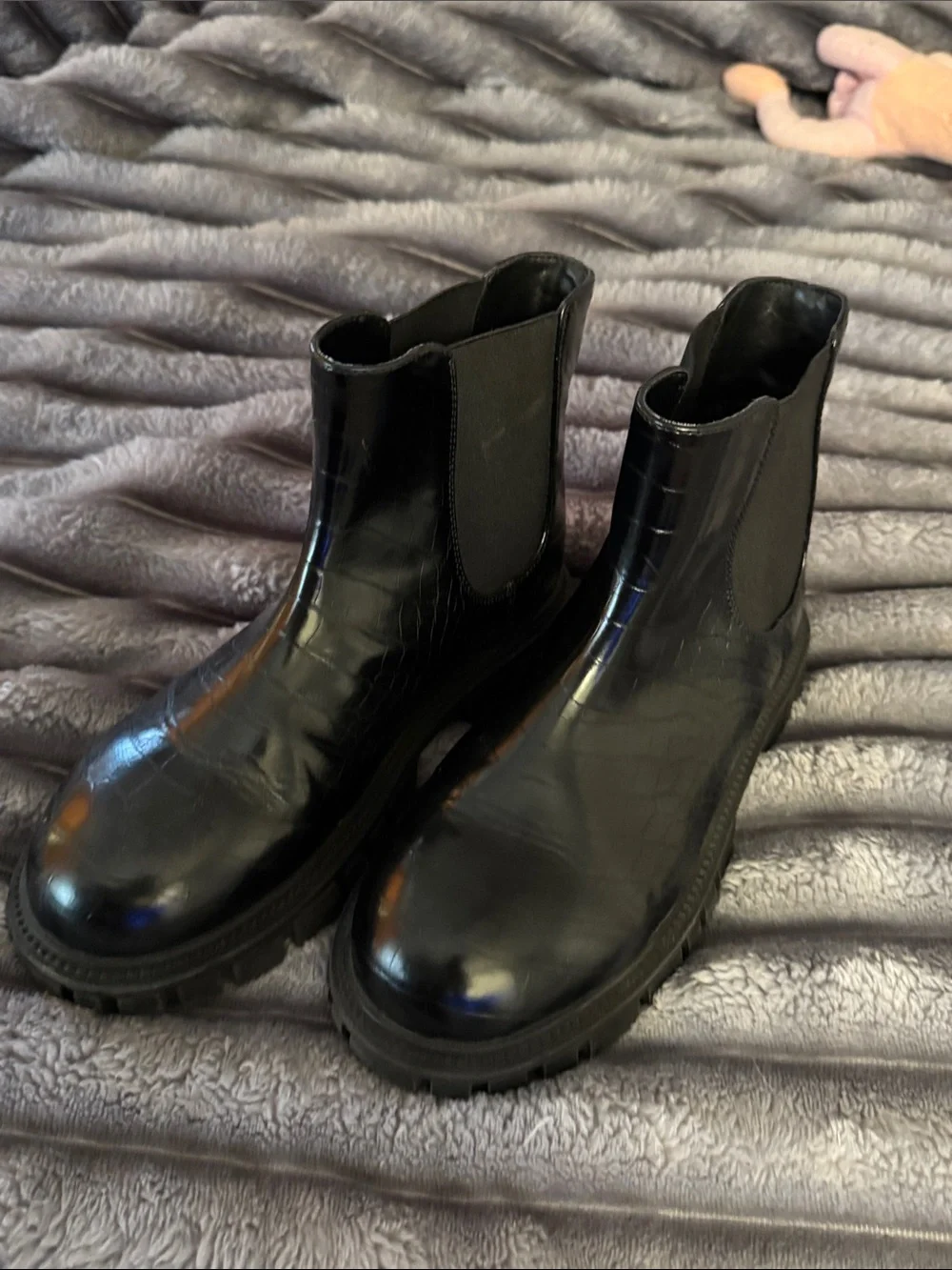 Zara Faux Croc print Chelsea Boots